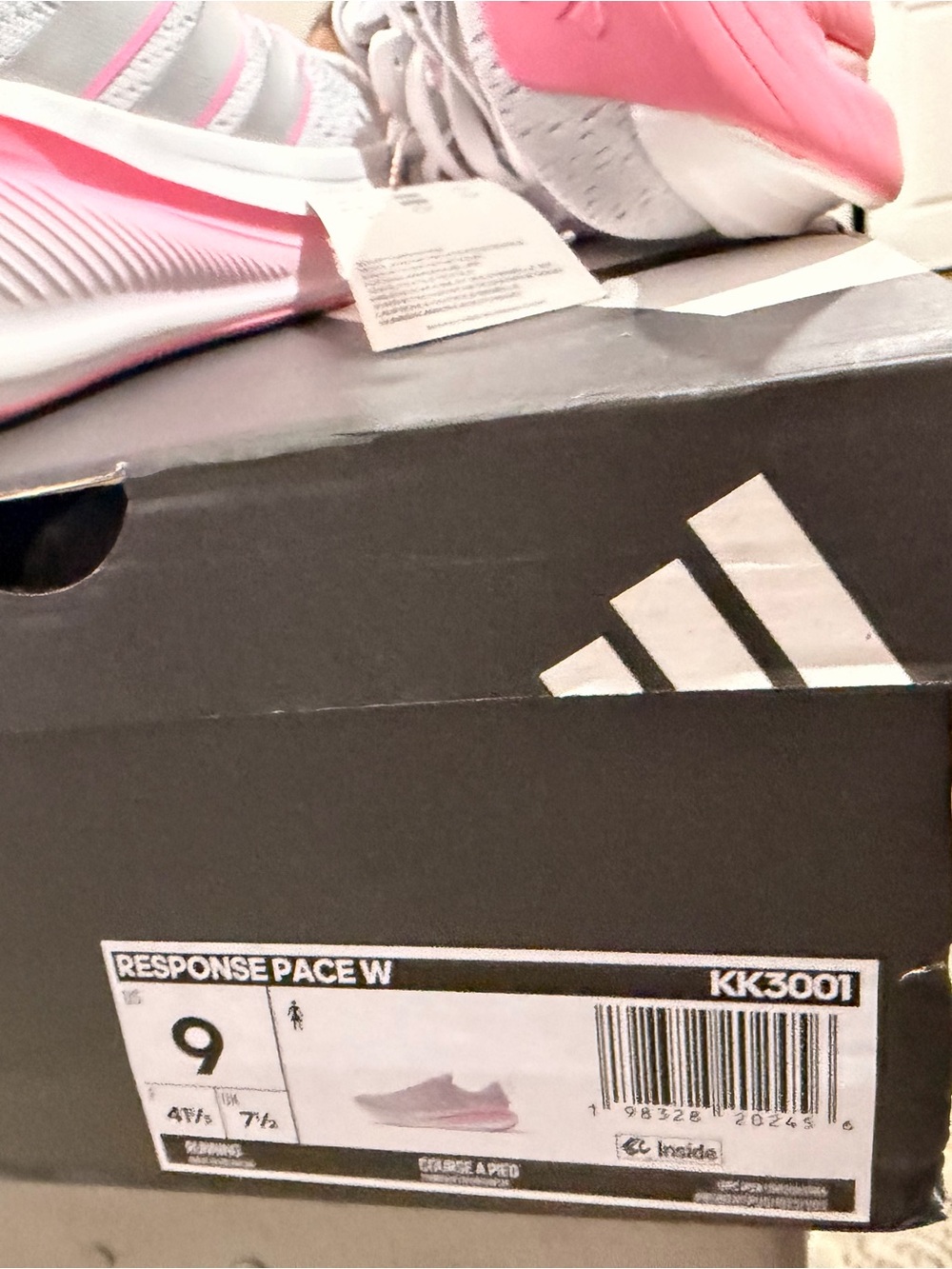Adidas  Women's White Running Shoes with Pink Accents - Picture 4 of 4